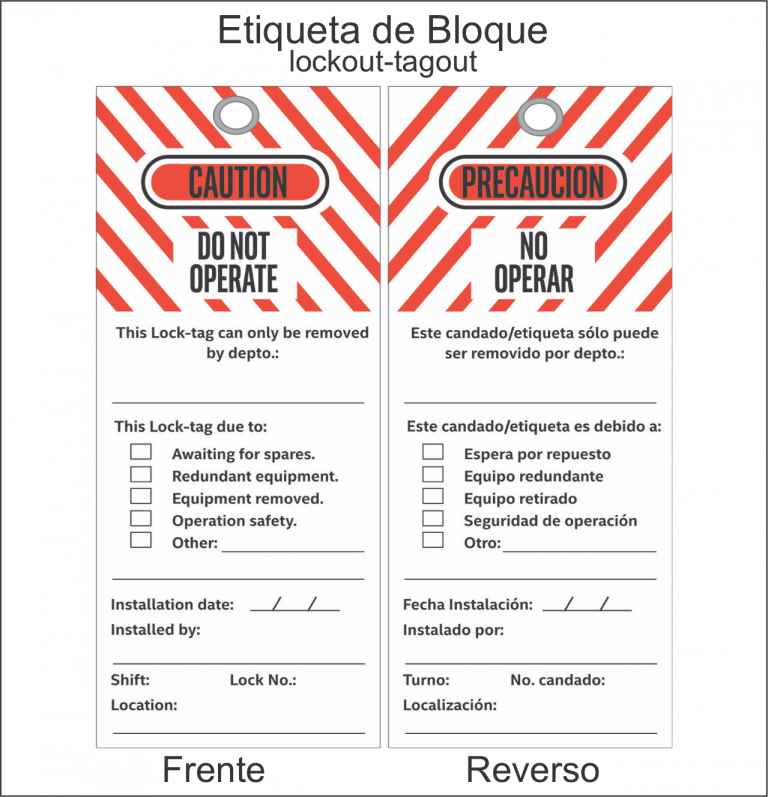 Etiqueta Lockout–tagout (bloqueo) – WEDO prints shop online