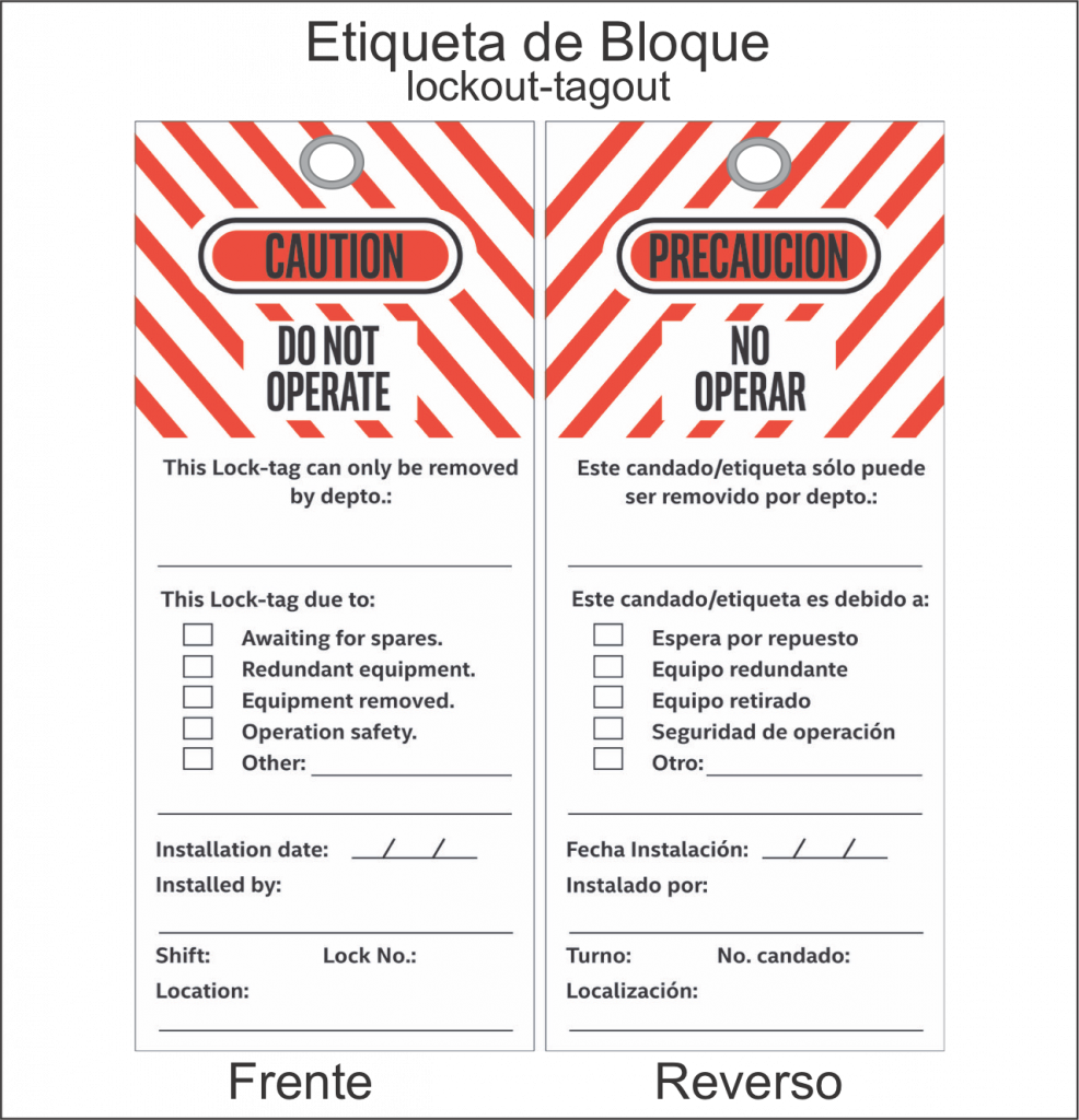 Etiqueta Lockout–tagout (bloqueo) – WEDO prints shop online